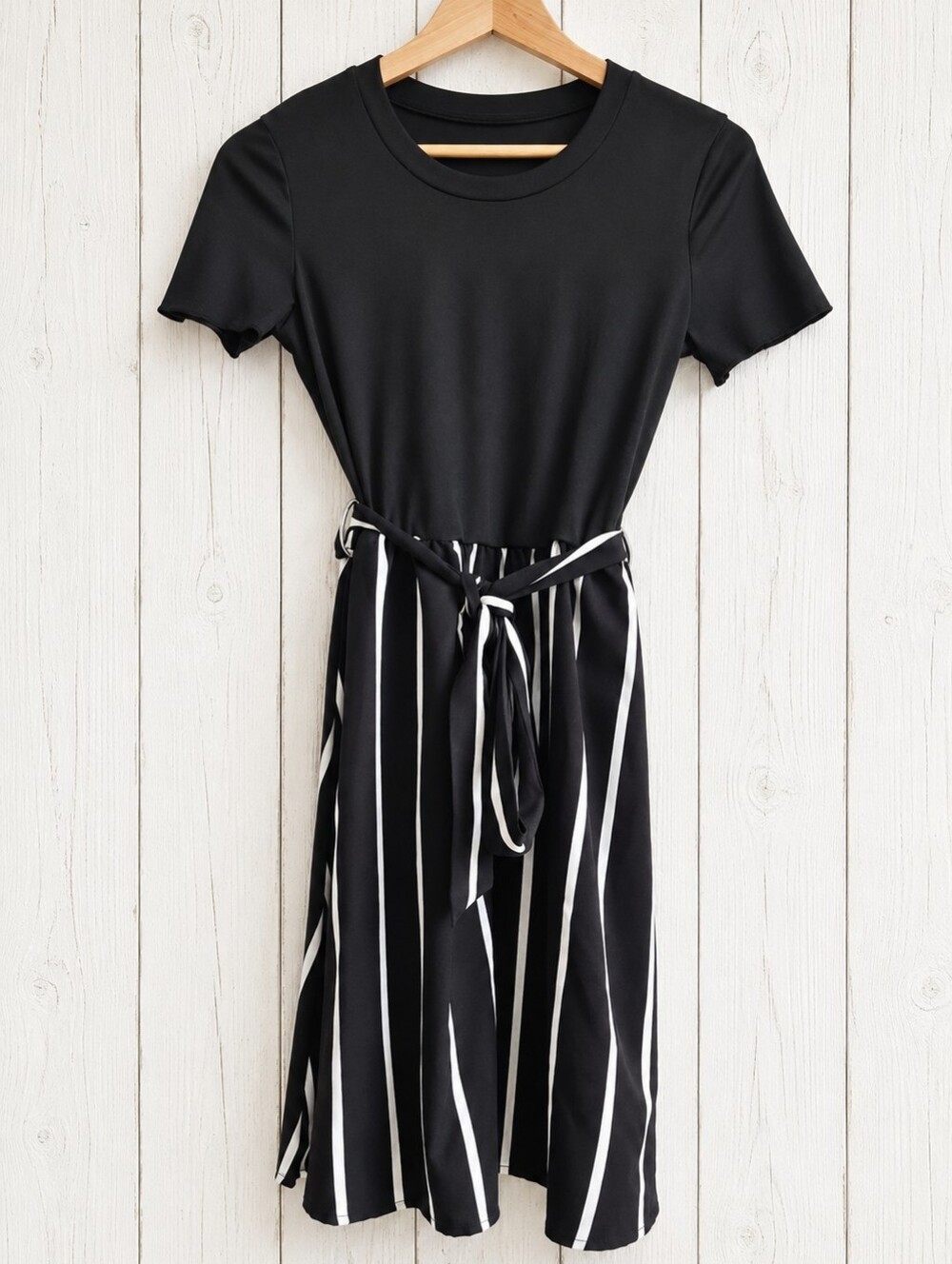 NWOT Black & White Striped Dress - Size S